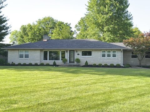 Brick ranch home with a newly replaced roof
